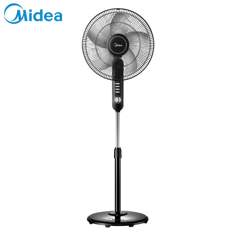 Midea 落地扇 电风扇 家用立式升降摇头 FS40-15F1黑色5叶机械定时落地扇 