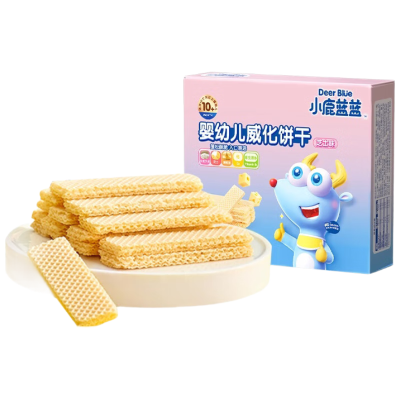 小鹿蓝蓝婴幼儿威化饼干芝士味 婴幼儿饼干宝宝零食 33g 