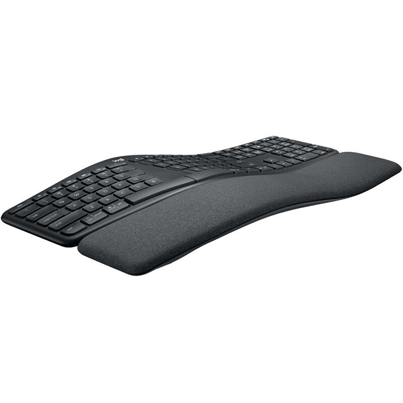 罗技（Logitech）ERGO K860 无线蓝牙键盘 多操作系统键盘 人体工学分体式键盘 多设备匹配办公键盘 黑色