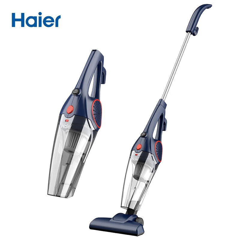 海尔（Haier）家用吸尘器 有线手持吸猫毛 小型推杆大吸力 可视化尘杯 二合一强劲纤薄机身除尘 ZL605G 