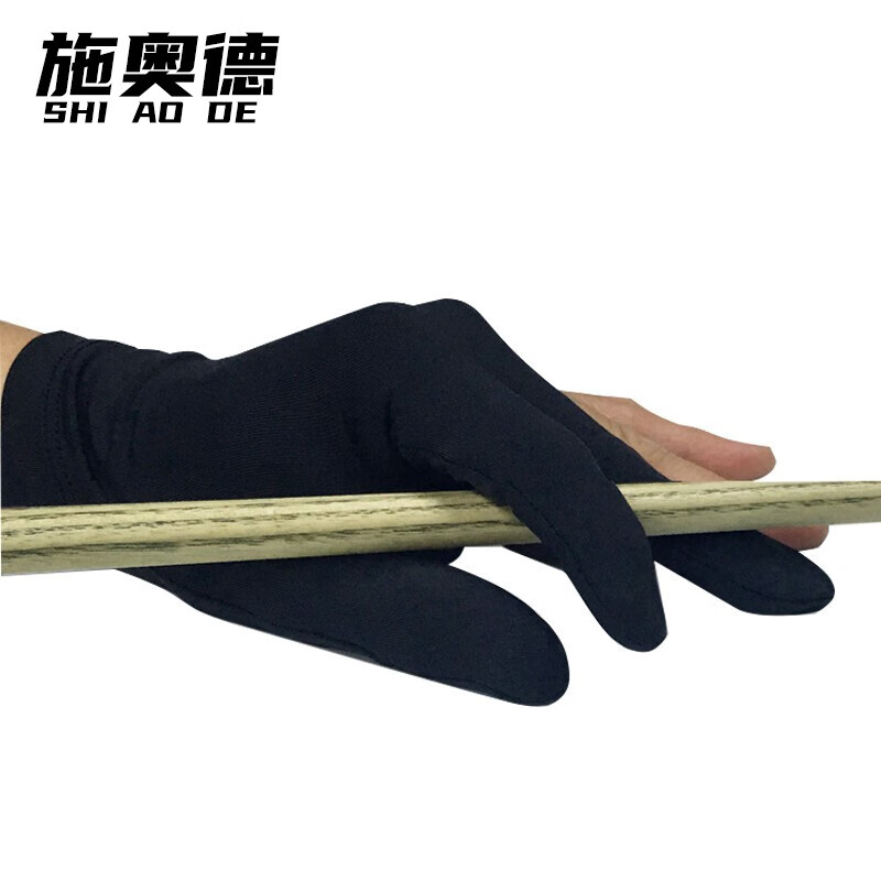 施奥德 台球手套（10只装）黑八配件台球专用三指漏指手套左右手通用