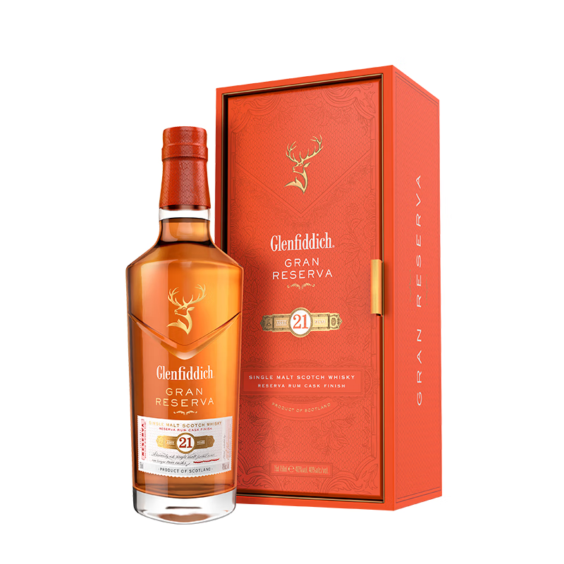 格兰菲迪（GLENFIDDICH）璀璨珍藏系列21年 苏格兰单一麦芽威士忌 洋酒礼盒700ml 【热情浓烈】璀璨珍藏21年 700ml
