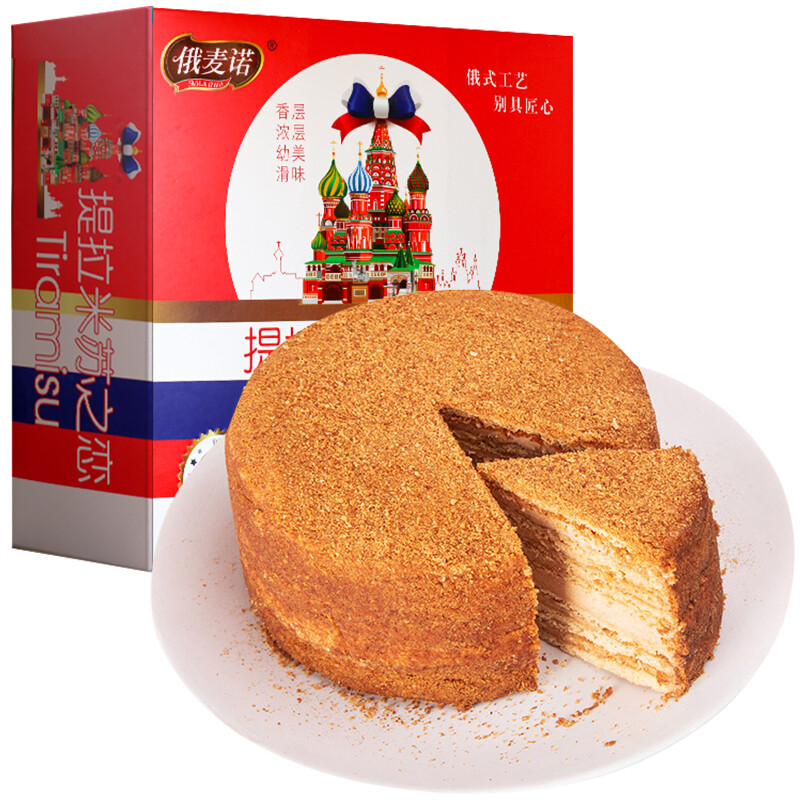 俄麦诺 俄式提拉米苏蛋糕原味320g 休闲零食营养早餐面包糕点甜品