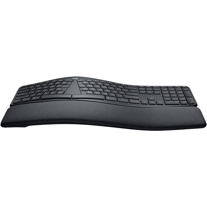 罗技（Logitech）ERGO K860 无线蓝牙键盘 多操作系统键盘 人体工学分体式键盘 多设备匹配办公键盘 黑色