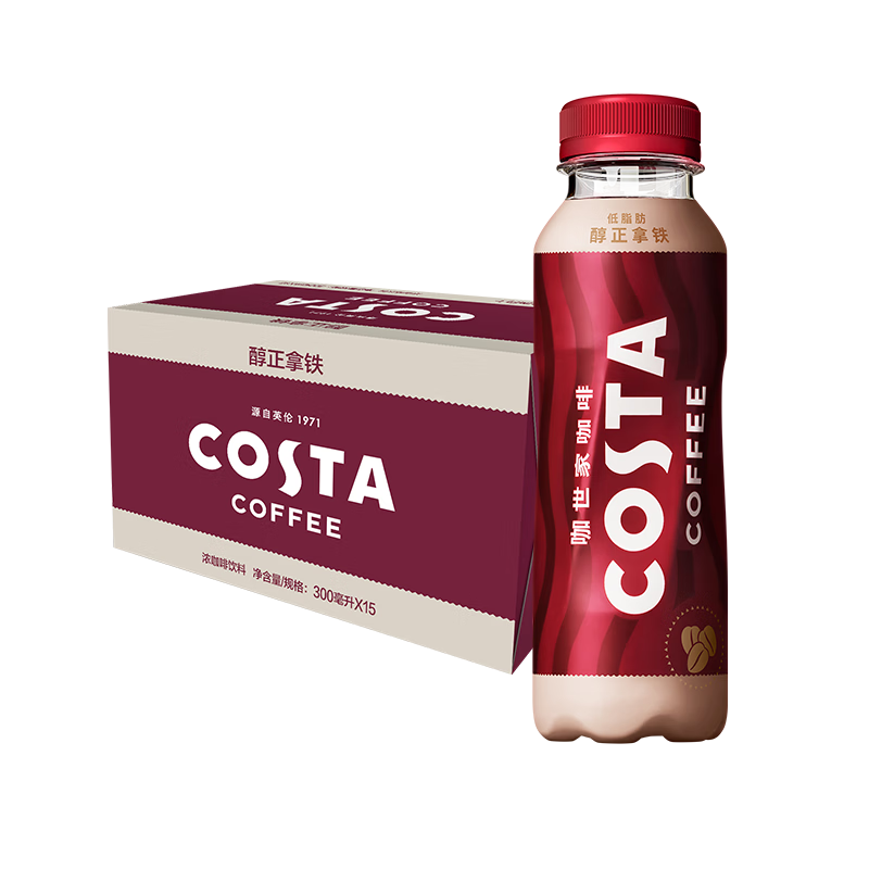 可口可乐（Coca-Cola）COSTA COFFEE  醇正拿铁 浓咖啡饮料 300mlx15瓶  醇正拿铁 300mL*15瓶
