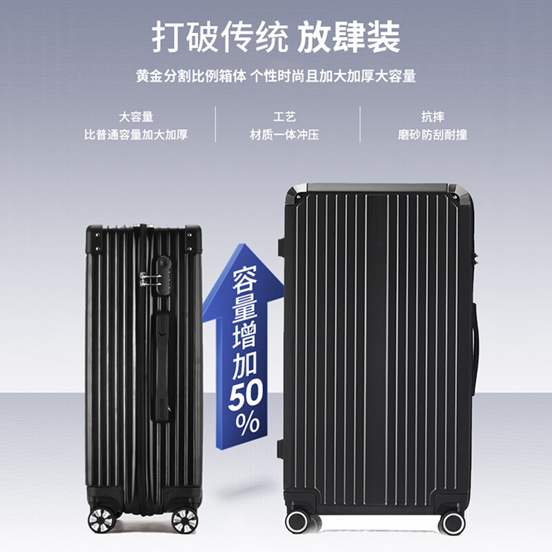 梵地亚（Vantiiear）行李箱男32英寸大容量超大型拉杆箱大尺寸旅行箱女密码箱皮箱子银