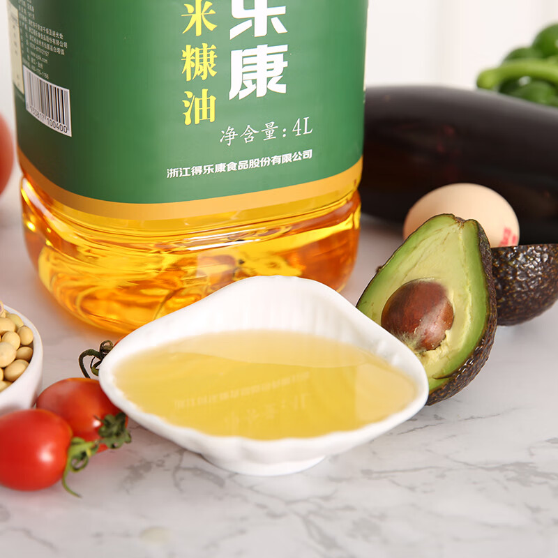 得乐康 谷黄金米糠油  4L 食用油 家用桶装粮油 