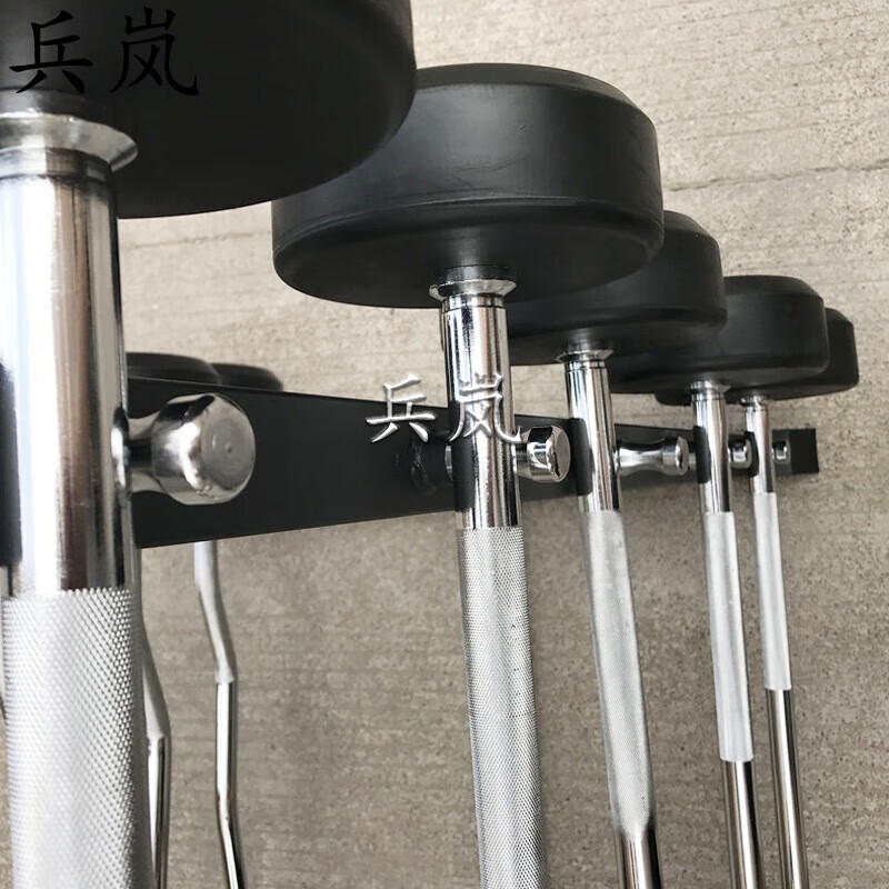 兵岚杠铃 包胶小杠铃固定杠铃男士健身二头肌训练器材 25KG曲杆