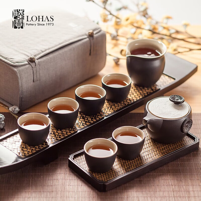 陆宝  定窑龙纹茶组