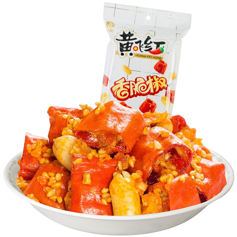 黄飞红 香脆椒55g*5袋 香脆椒圈香辣酥脆花生零食小吃下酒花生米