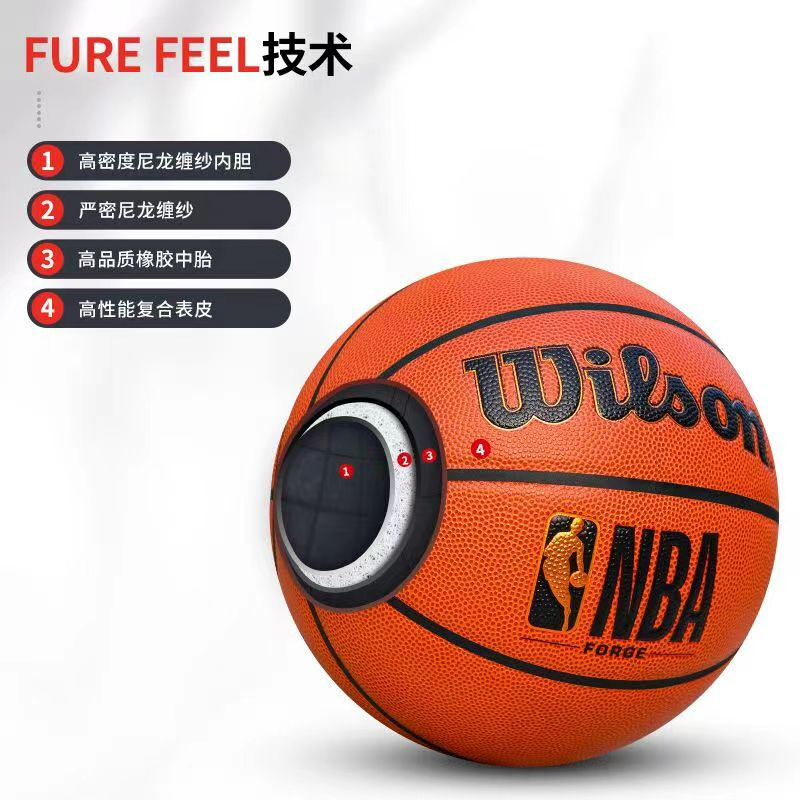 威尔胜(Wilson)NBA比赛篮球室内室外竞赛耐磨7号PU训练WTB8200IB07