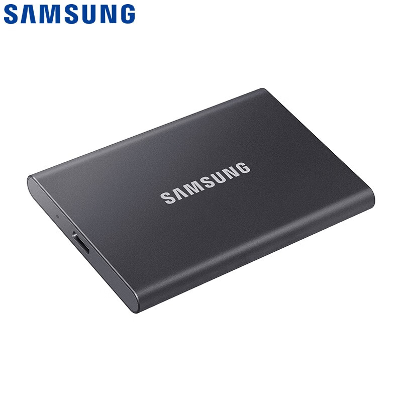 三星T7移动硬盘固态（PSSD）NVMe高速USB3.2 外接游戏硬盘迷你便携 T7 2T 灰色
