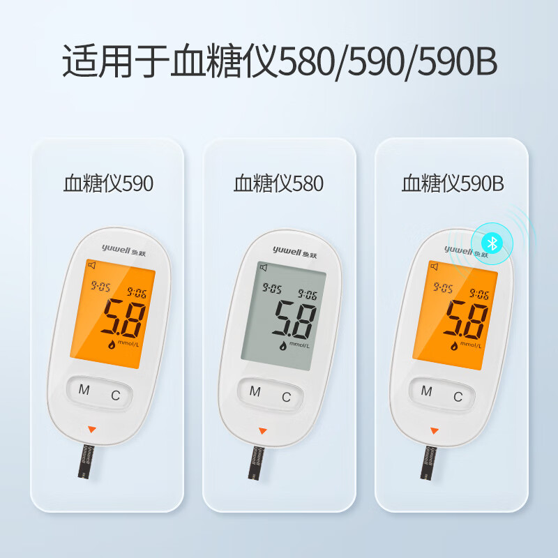 鱼跃580/590血糖仪家用自动免调码金榜【无仪器+100试纸+100采血针】 【无仪器】580/590型+100试纸