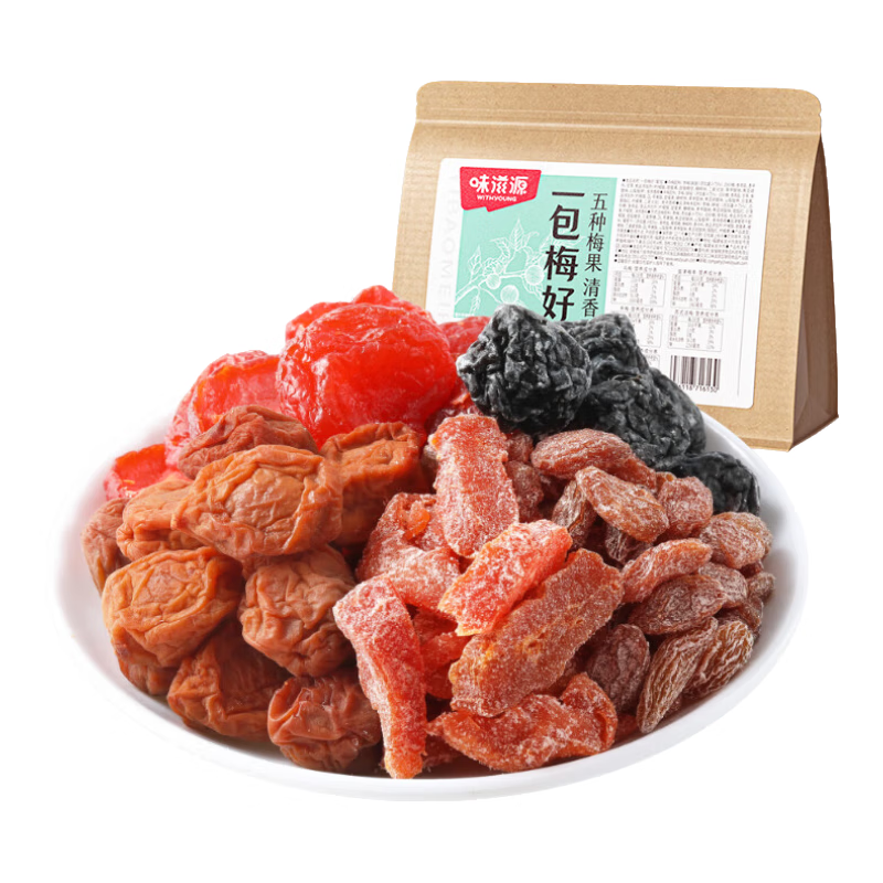 味滋源一包梅好500g 乌梅半梅话梅条 混合蜜饯果干果脯网红零食 一包梅好498g*1袋