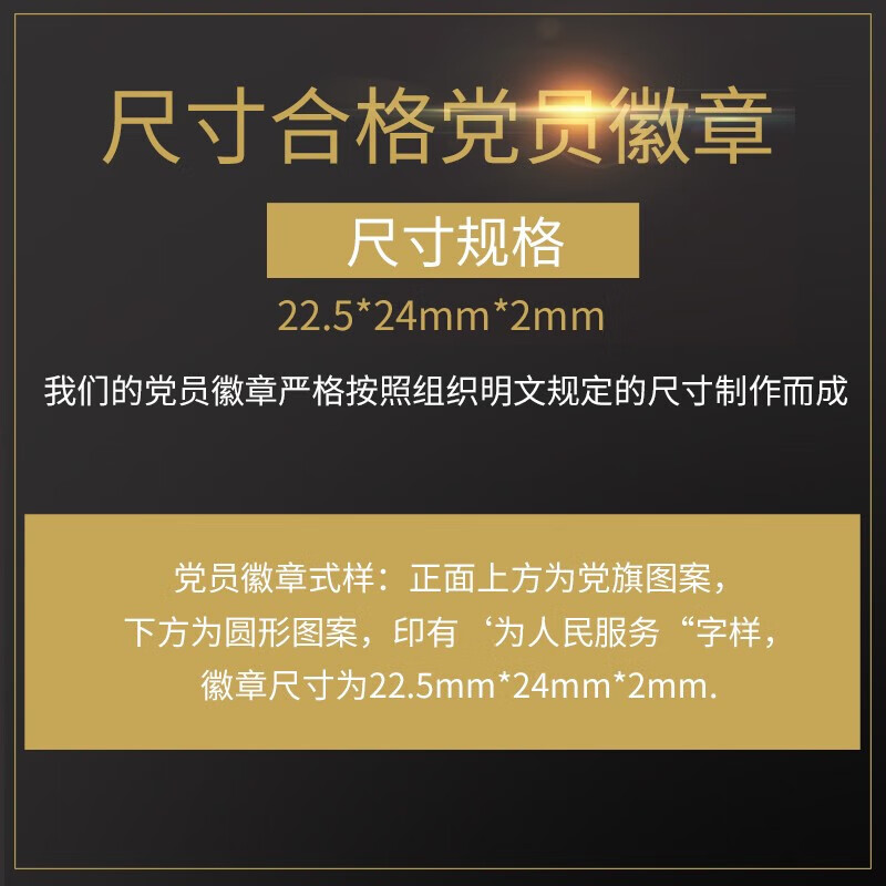 欧利文标准党徽镀金新党员徽章 党徽胸章 厚度2mm 别针扣10个装 别针扣 10个装