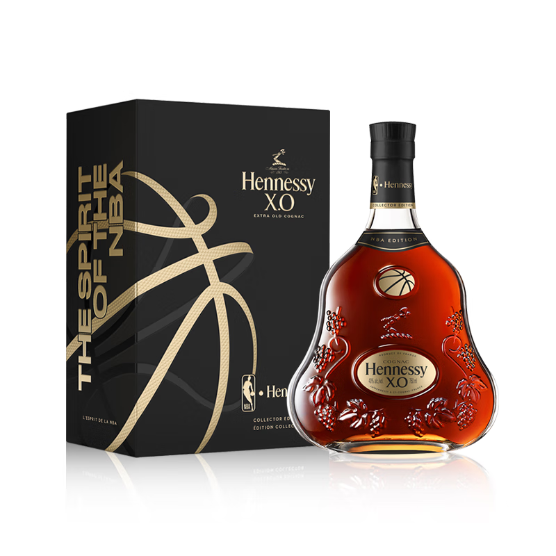 轩尼诗（Hennessy）XO干邑白兰地法国进口洋酒 700ml NBA联名版礼盒 【限定】NBA限量 700mL  