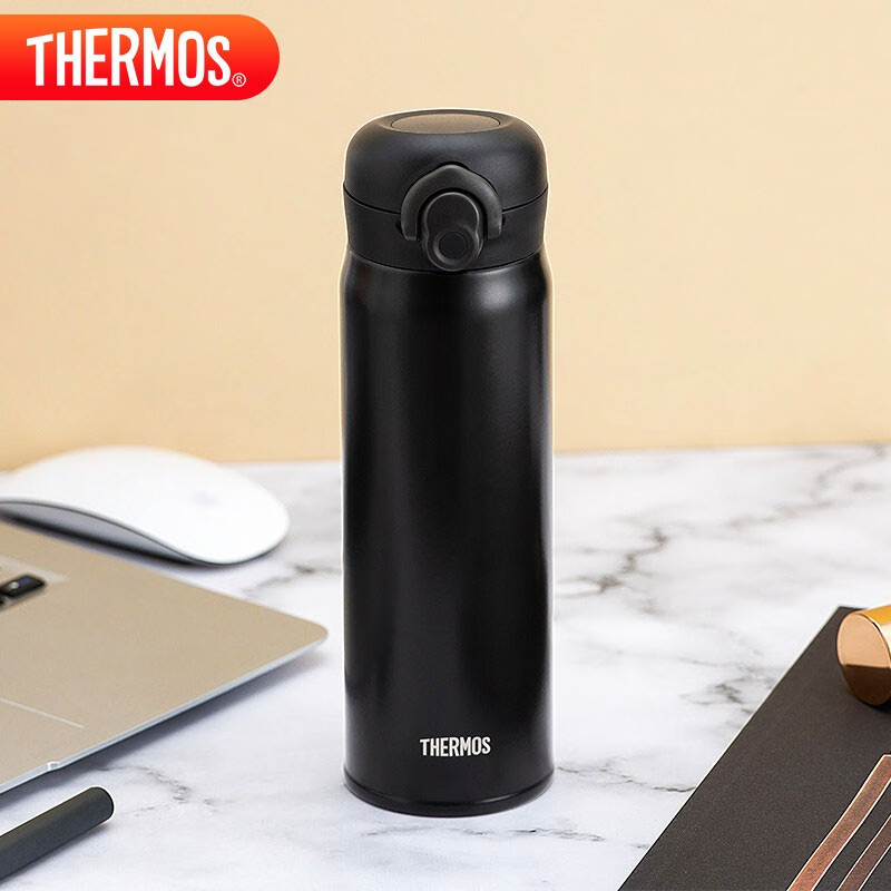 膳魔师（THERMOS）保温杯500毫升男女大容量316钢学生儿童保冷水杯子 TCMO-500S BK
