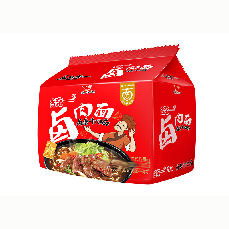 统一 方便面 卤香牛肉面（五合一）107g/包*5 五连包  【经典卤肉】卤香牛肉五连包