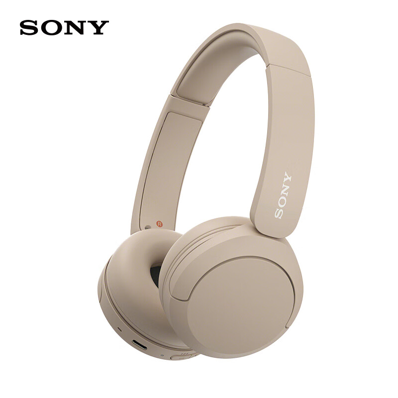 索尼（SONY）WH-CH520 舒适高效无线头戴式蓝牙耳机 舒适佩戴 音乐耳机 米色