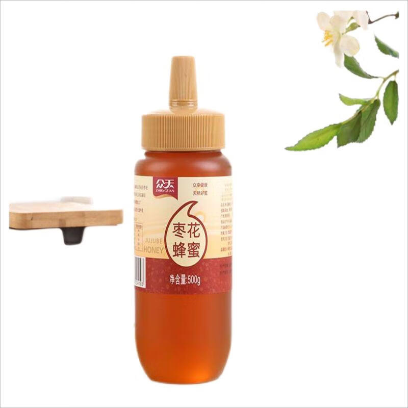 众天 陕西省淳化县特产 枣花蜂蜜500g/瓶*2 乡村振兴 
