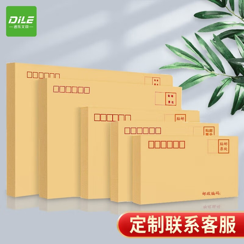 递乐 3号牛皮纸信封袋票据工资袋 邮局标准信封100个/包 4603 3号信封*100个