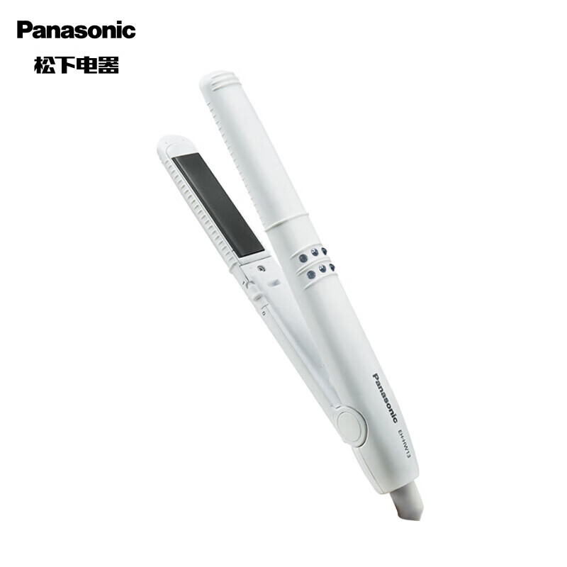 松下Panasonic卷发棒烫发夹直发棒 卷/直两用烫卷拉直发神器刘海夹板男女迷你小电直发夹板 EH-HW13白 