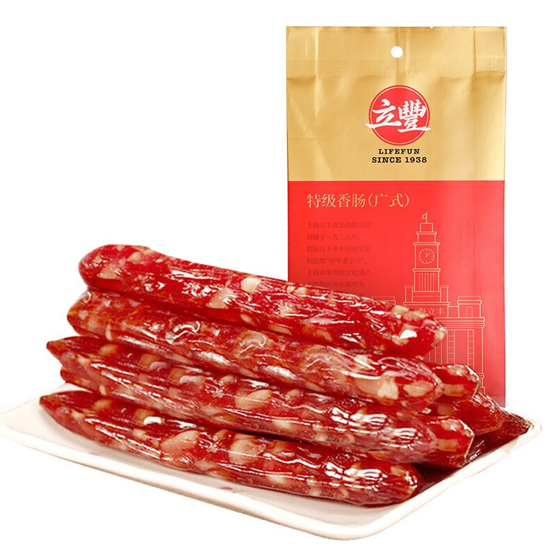 立丰lifefun/ 中华老字号 特级腊肠( 8分瘦)广式香肠熟食腊味250g