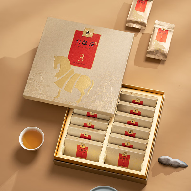 八马茶业 茶叶 福鼎白茶 白牡丹  老白茶 紫金白兰240克(12盒)礼盒装