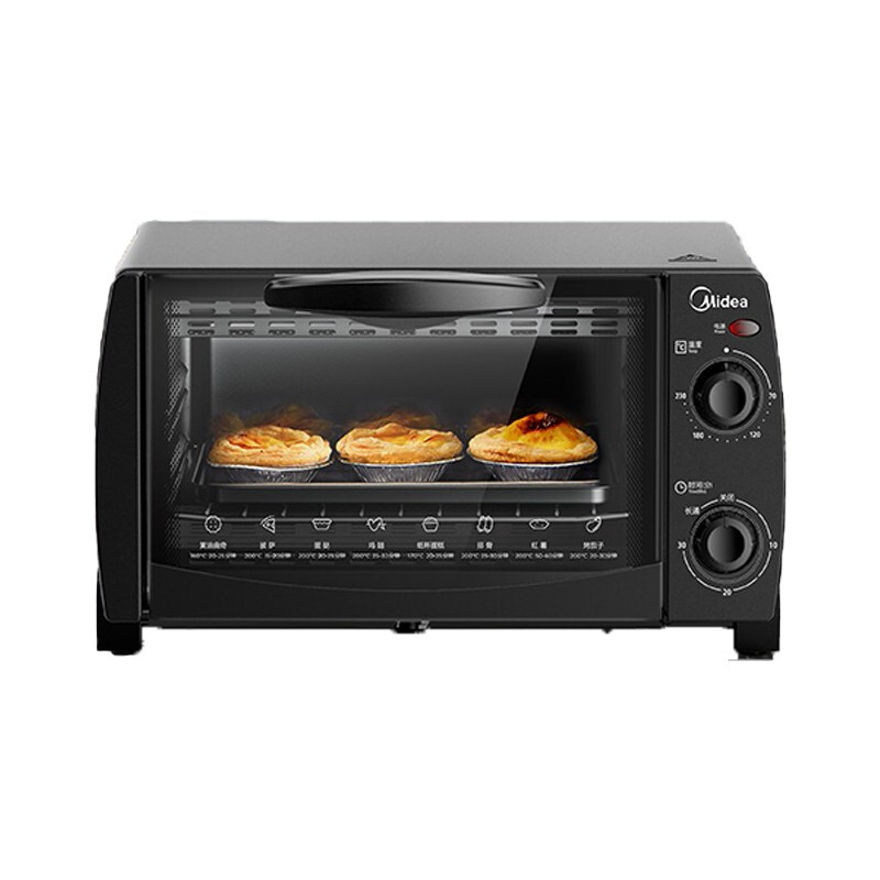 美的（Midea）电烤烧烤烘培箱10升迷你家用多功能蛋糕鸡翅定时调温 PT1012 PT1012