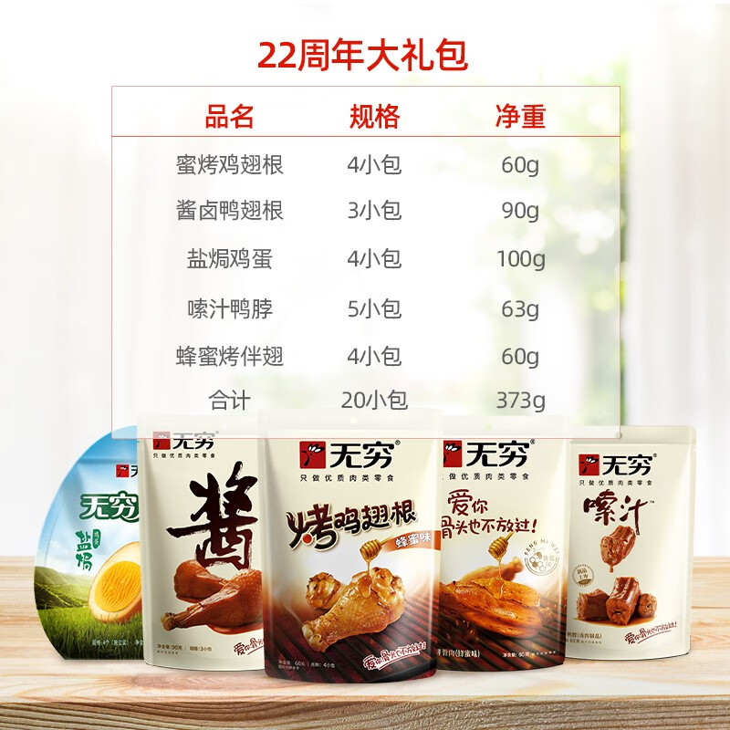 无穷 零食大礼包22周年经典美味礼盒肉类零食礼盒 送女友零食大礼包