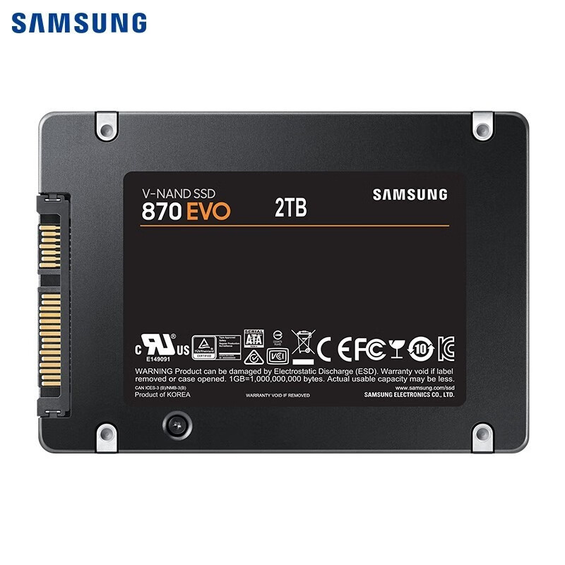 三星SSD固态硬盘台式机笔记本电脑主机DIY组装机硬盘 870EVO SATA3接口 2TB
