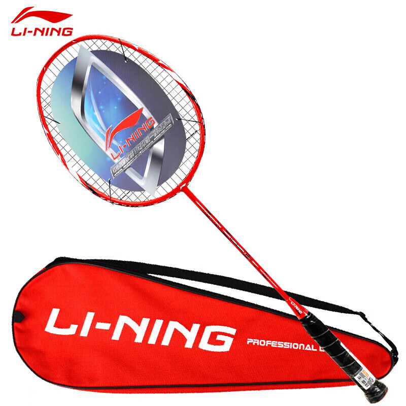 李宁（LI-NING）羽毛球拍单拍全碳素3u男女初学3U A880T红色 （已穿好线24磅）