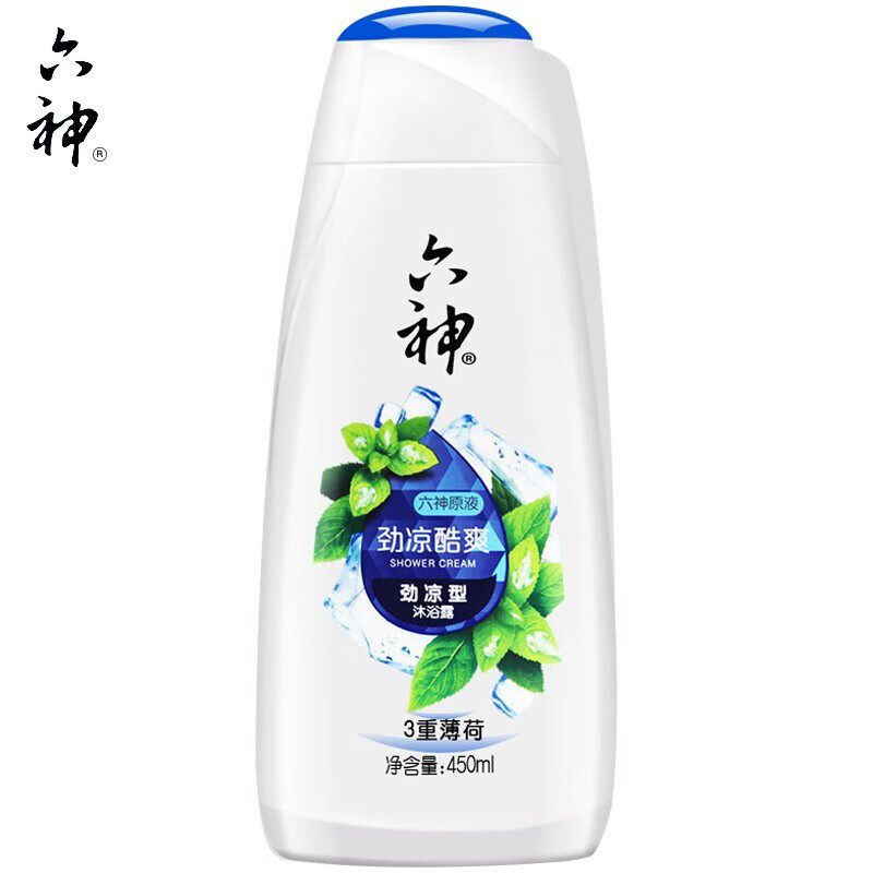 六神 沐浴露 劲凉酷爽沐浴露 三重薄荷 450ml*10瓶 新老装随机