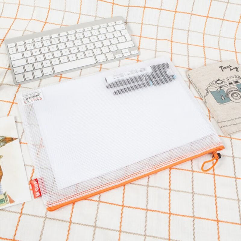 晨光文具（M&G） ADM94905  A4经济型网格拉链袋 文件袋 PP材质 颜色随机 单个装 *12个
