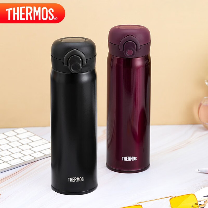 膳魔师（THERMOS）保温杯500毫升男女大容量316钢学生儿童保冷水杯子 TCMO-500S BK