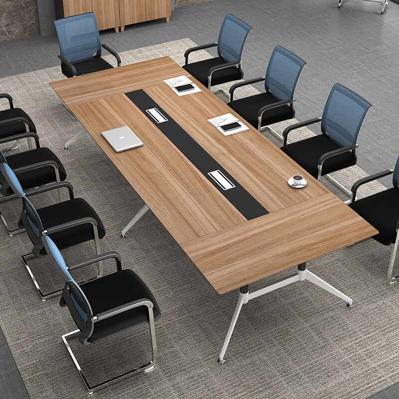 兰冉 现代简约会议桌椅组合长桌条形办公桌接待培训桌LR-HY1323雅典 2.4米*1.2米八人位【含8把椅】
