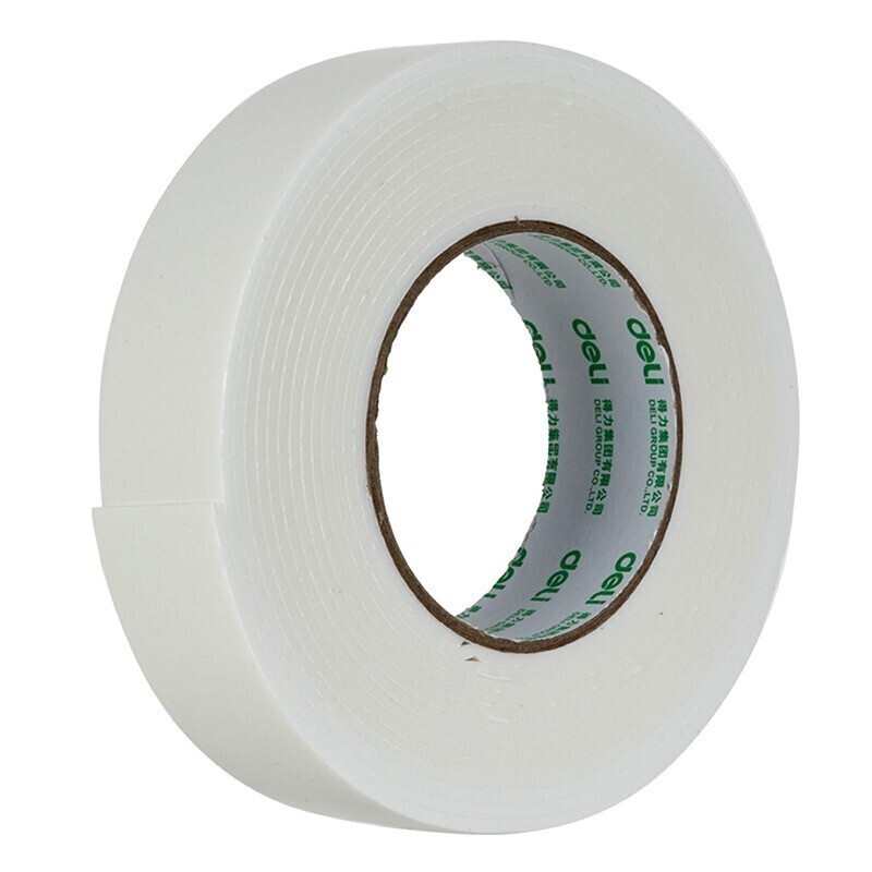 得力（deli）海绵胶强力高粘性海绵双面胶 泡沫胶 36mm*5y*2.5mm 白(1卷/袋) 30416 10袋装 