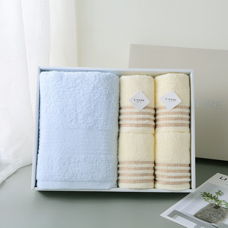 金号  纯棉毛浴巾礼盒五件套ZL1701-A2