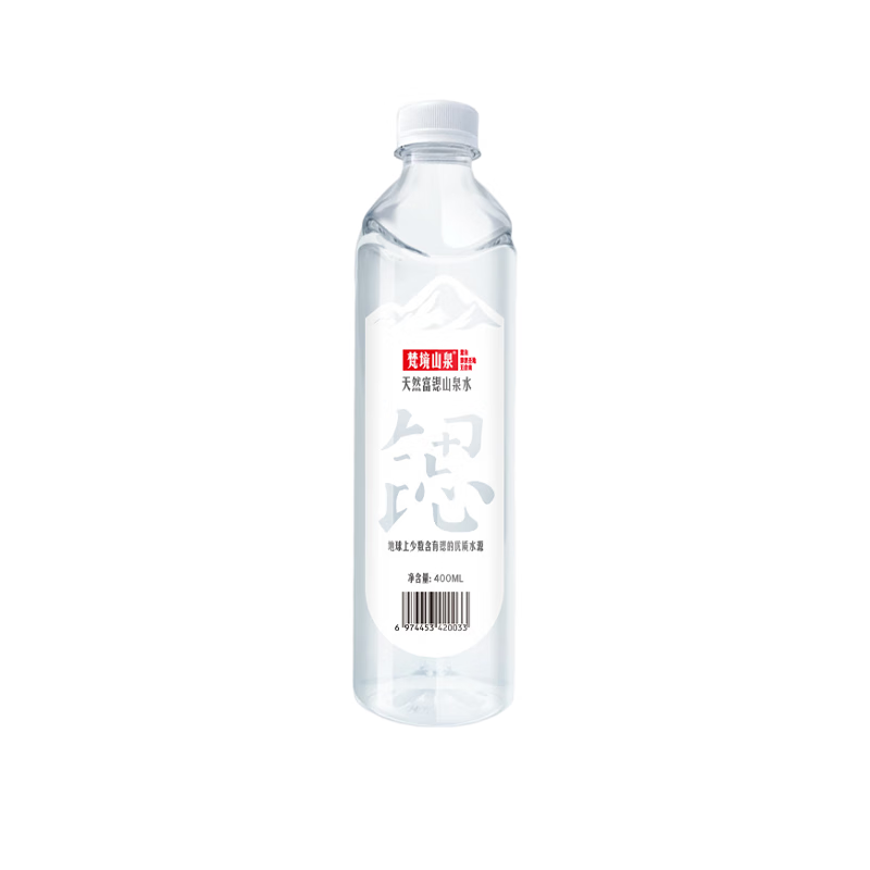 梵境山泉五台山天然山泉水400ML*24瓶饮用水 富锶弱碱性泡茶水整箱装 【小瓶便携】400ML*24瓶