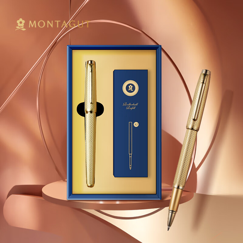 梦特娇（MONTAGUT）签字笔商务高档男士宝珠笔笔芯套装办公精致送礼女士洛萨特系列辉煌金 辉煌金笔+2支笔芯（快速达）