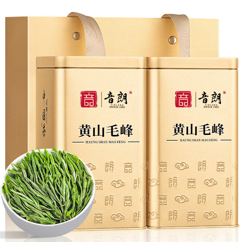 音朗茶叶绿茶 黄山毛峰 2025新茶雨前特级安徽茶叶礼盒送礼2罐共150g 【大师手作】6A特级黄山毛峰150g