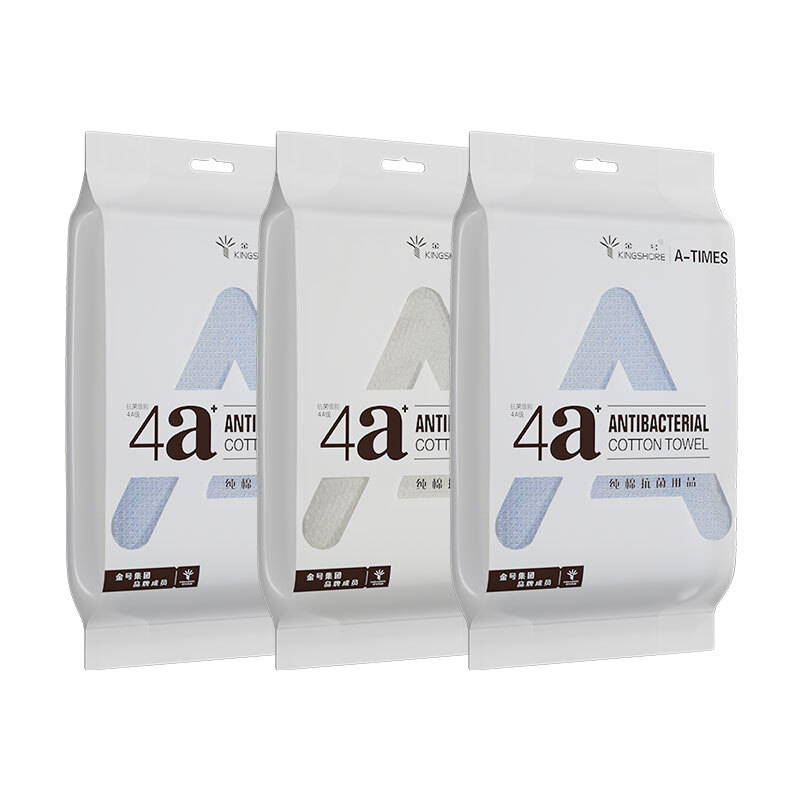 金号A-TIMES系列波菲特4A抗菌毛巾-4 三条毛巾袋装AT004-4 