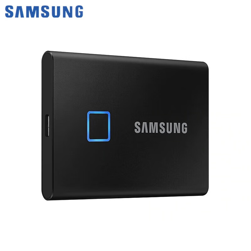 三星移动固态硬盘 USB3.2 三防移动硬盘 迷你纤薄小巧便携 T7 Touch 经典黑 指纹识别 1TB