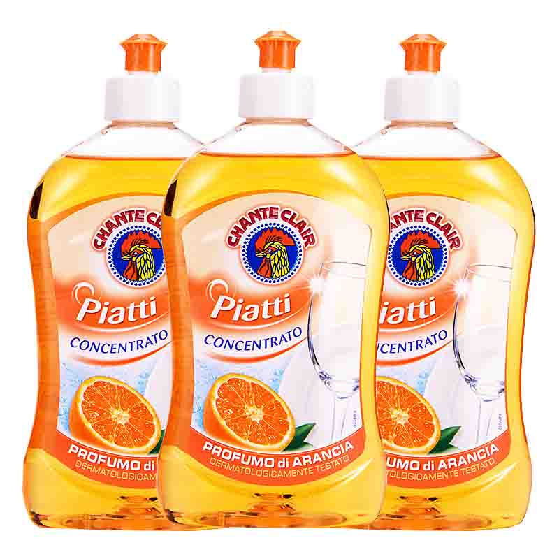 大公鸡管家CHANTECLAIR 浓缩香橙洗洁精 去油污无残留浓缩型家用500ml*3瓶装 浓缩香橙 500ml 3瓶 