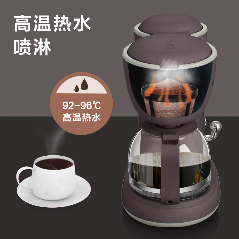 小熊（bear）美式家用咖啡机600ml 滴漏式小型迷你煮茶器泡茶壶咖啡壶 KFJ-A06Q1 