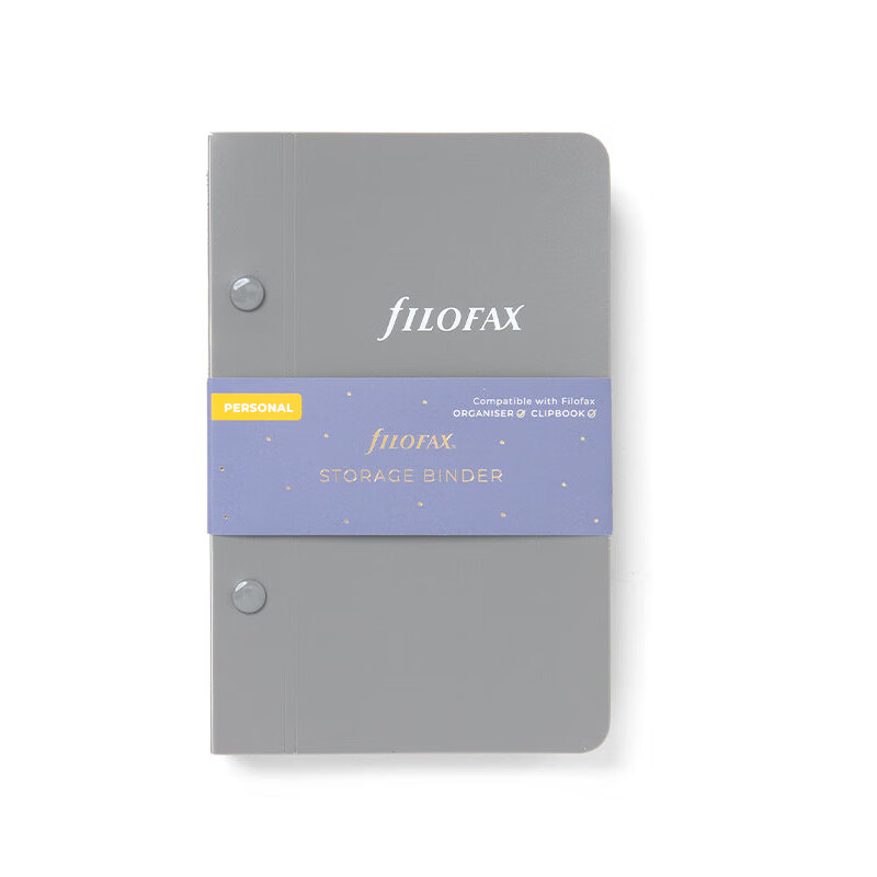 Filofax 内页收纳夹活页夹替芯内芯储存夹子英国进口灰色A6个人型132919 灰色A6个人型132919