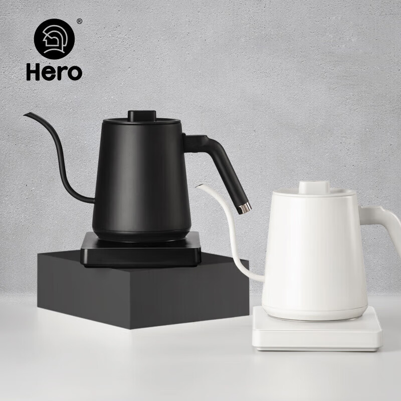 Hero无名温控手冲咖啡壶家用细口壶电热水壶泡茶控温电动手冲壶 黑色