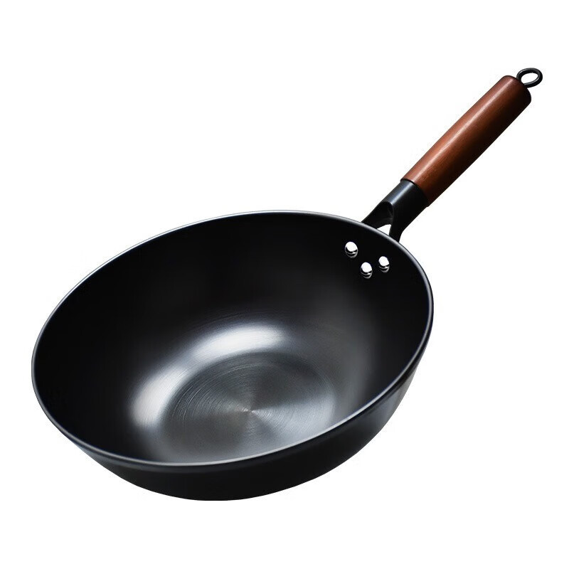 老两口-升级翻边平底铁锅32cm 通用传统老式炒锅LLK925
