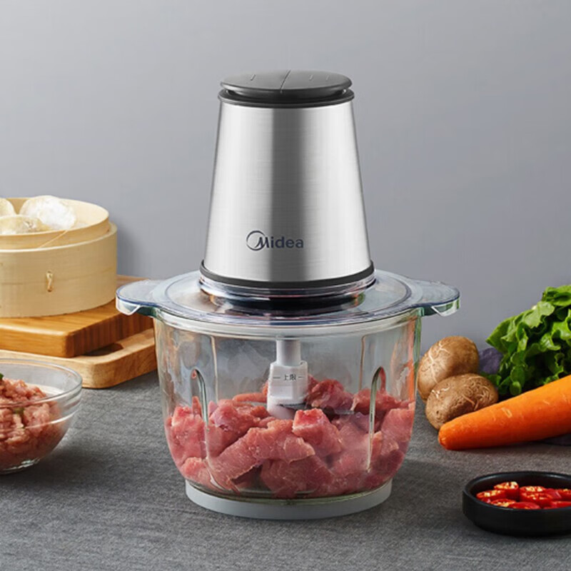 美的  绞肉机1.75L 电动多功能料理机绞肉馅机切菜碎肉 双档双速 BL30J01 