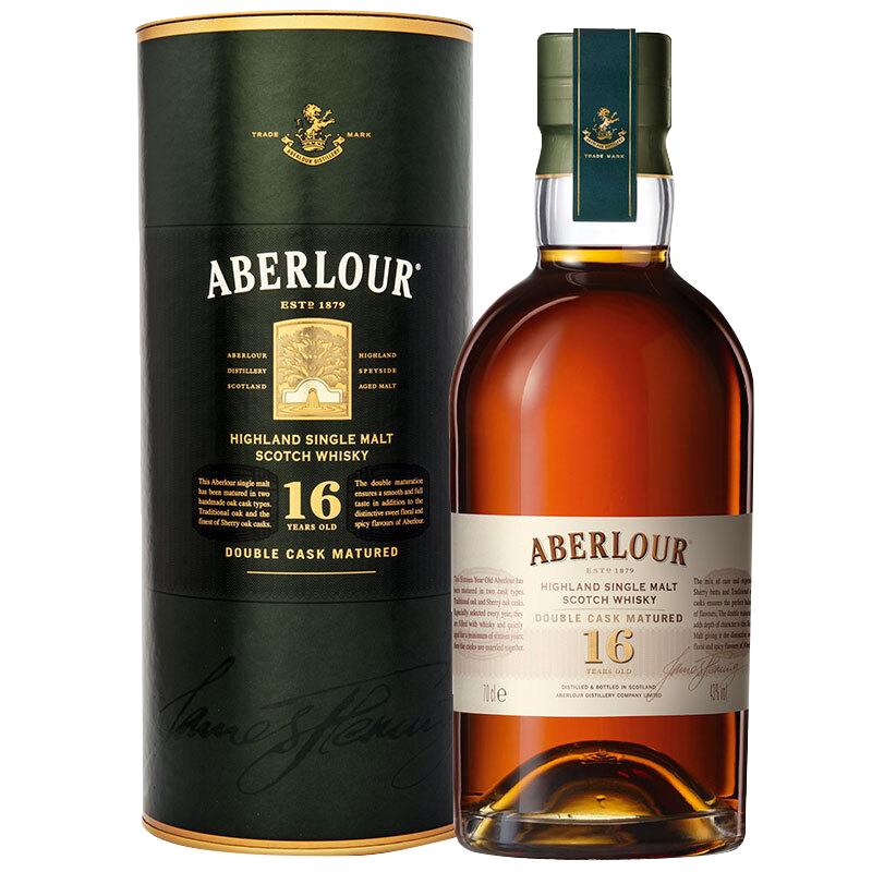 亚伯乐（Aberlour） 双桶 16年 陈酿 苏格兰 高地产区 单一麦芽威士忌700ml  【经典收藏】16年双桶 700ml 1瓶